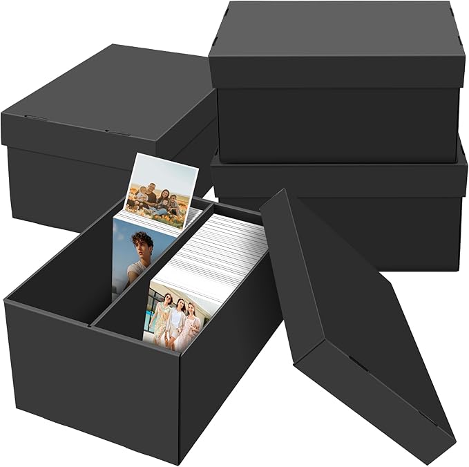 REAQUE 4 Pack Photo Storage Boxes by REAQUE