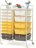 GLACER 15 Drawers Rolling Cart, Storage Cart by GLACERGrowupinhappiness