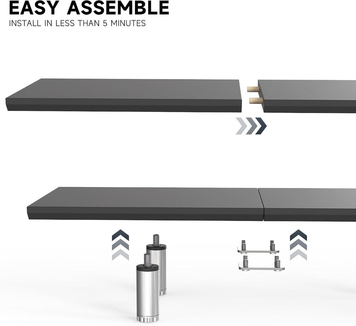 Fenge 39.4” Dual Monitor Stand with Height Adjustable Legs, Black