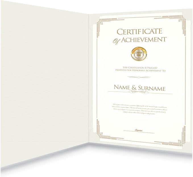 HAUTOCO 50 Packs Certificate Holders, Cream Color Diploma Folders Certificate - Image 7