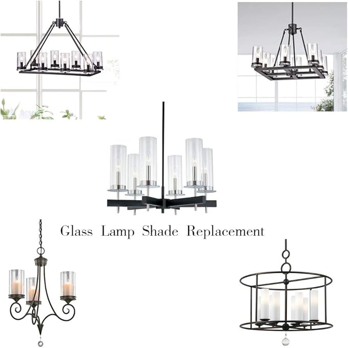 Sunwo Glass Shade Straight Cylinder Glass Lamp Shade Replacement - Image 3