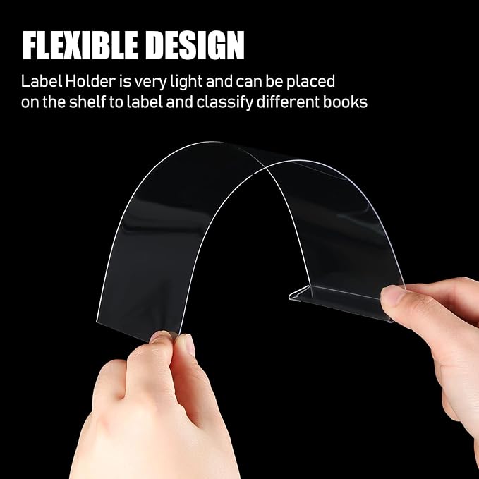 Containlol 15 Pieces Moveable Shelf Label Holders Clear Shelves Tags Moveable - Image 6