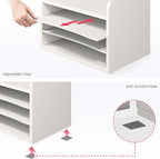 Ballucci File Organizer, 4-Tier Office Desk Organizer, Open Top Wood Paper - Image 5