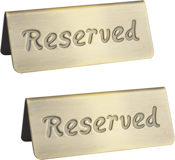 2 Pack Small Reserved Table Signs by MATIMASU