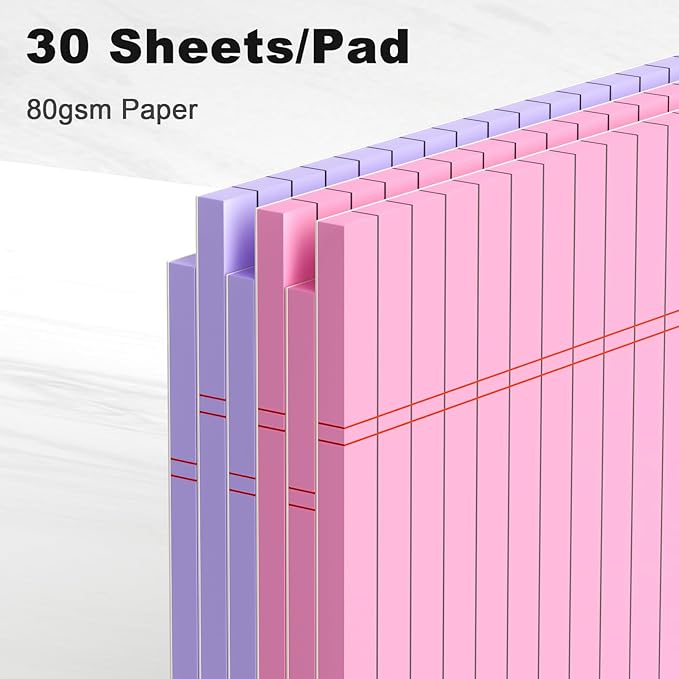 AILZFEI Pink Purple Legal Pads 8.5 x 11 Wide Ruled, Note Pads 30 Sheets/Pad - Image 3
