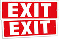 iSYFIX Exit Sign – 2 Pack 12x4 Inch – 40 mil Thick Polystyrene Plastic Sign by iSYFIXPREMIUMSIGNS