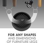 VOCOMO Non Slip Furniture Pads, 1.5' Round Black Rubber Caster Cups, Anti Slide - Image 2