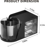 Marbrasse Desk Organizer with 2 Drawer, 360°Rotating Pen Holder, Desk - Image 3