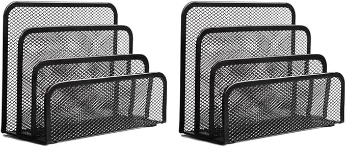 wishacc Folder Holder Desk, 2 Pack Mail Organizer Letter Holder by wishaccDirect