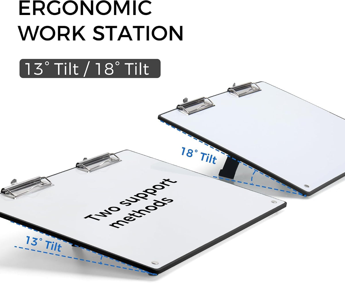 TOWON A3 Desktop Dry Erase Board with Adjustable Stand, Black Back