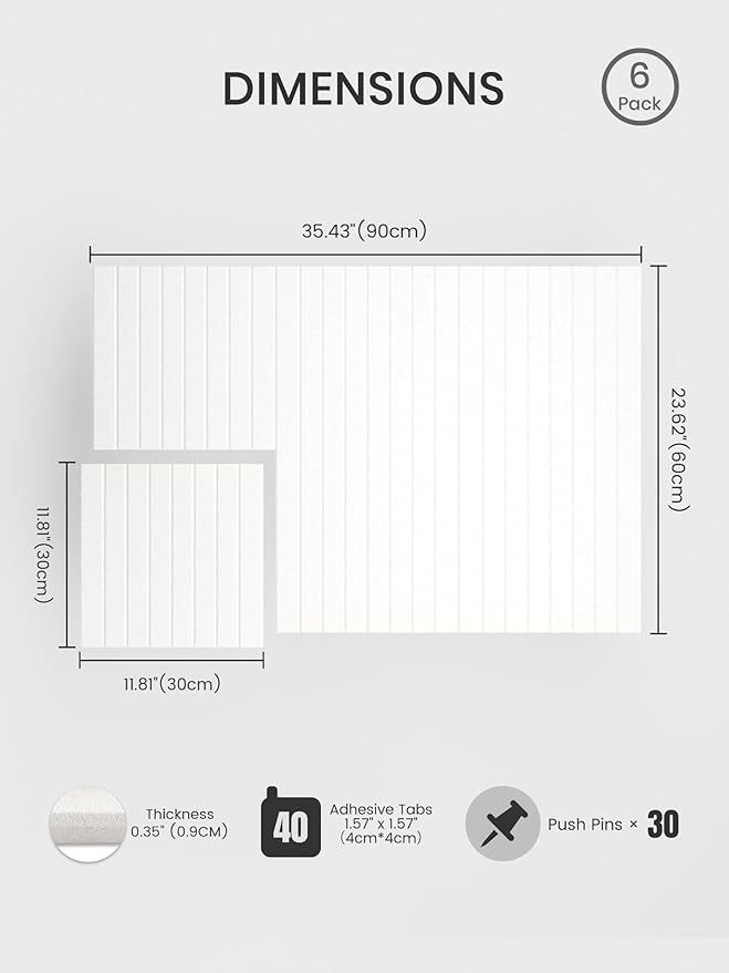 Bumusty Large Cork Board Alternative-36 x24 Felt Bulletin Board Tiles, - Image 2