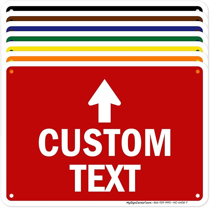 Custom Arrow, Custom Directional Sign, Up Arrow, 7x10 Inches, 55 mil thick HDPE by MySignCenter