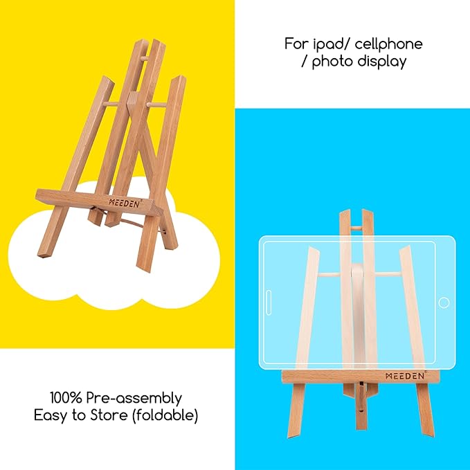 MEEDEN 12 Inch Small Tabletop Easel: 12 Pack Beech Wood Easel - Image 4