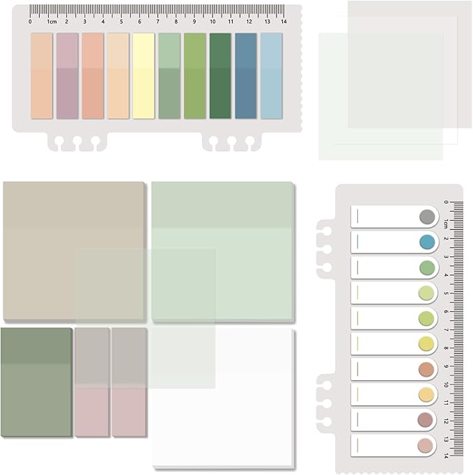 BAYTORY 700 Sheets Transparent Sticky Notes, Self-Adhesive Translucent Writable by BAYTORY