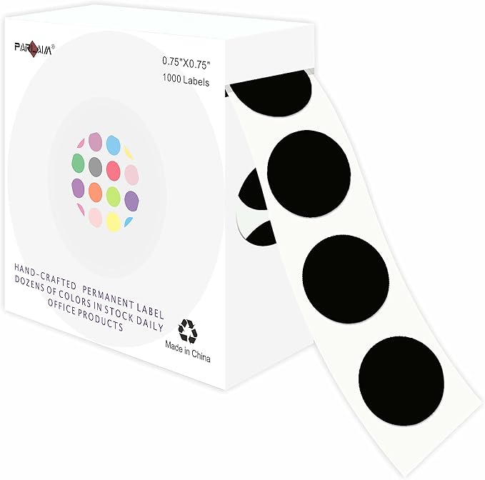 PARLAIM 3/4 Inch Round Permanent Adhesive Color-Code Dot Stickers, 1000 by PARLAIM