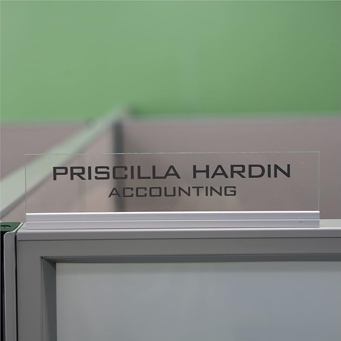 Printex Design - Personalized Office CUBICLE Name Plate & Sign. Modern Aluminum - Image 3