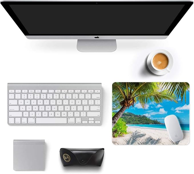 Auhoahsil Mouse Pad, 12 x 10 in Summer Beach Theme Computer Mouse Pad - Image 3