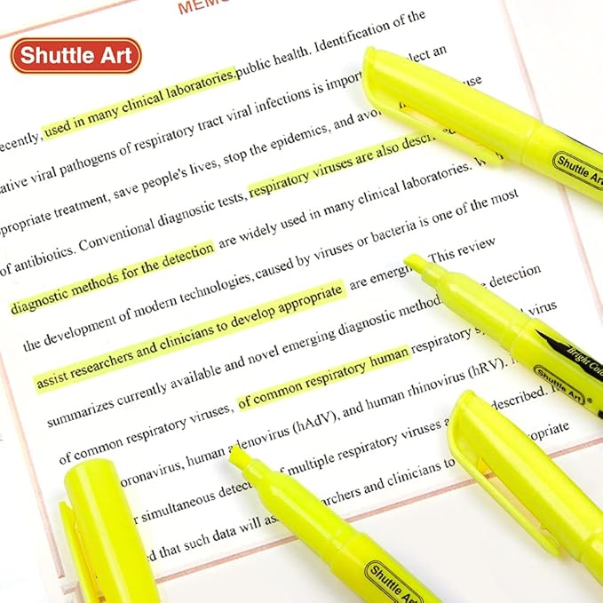 Shuttle Art Yellow Highlighters, 30 Pack Highlighters Bright Colors, Chisel Tip - Image 4