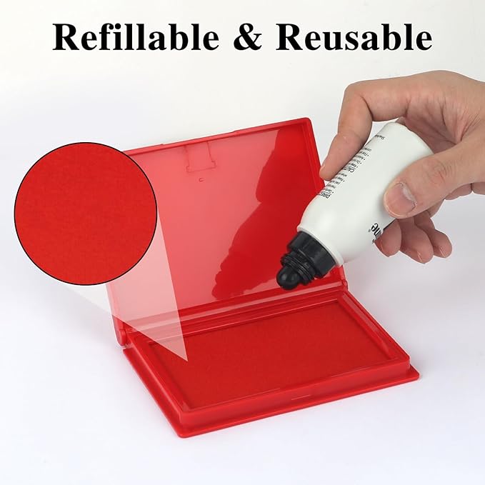 Red Stamp Pad, 4 x 2.5 Inch Premium Quality Ink Pad - Image 4