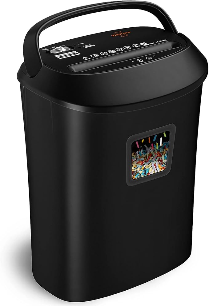 VidaTeco Paper Shredder 58dB 14-Sheet Cross-Cut Shredder by VidaTeco