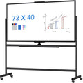 maxtek 72 x 40 Double Sided Rolling Whiteboard, Mobile Whiteboard Magnetic by Maxtek