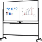 maxtek 72 x 40 Double Sided Rolling Whiteboard, Mobile Whiteboard Magnetic by Maxtek