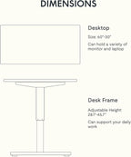 FLEXISPOT EN1 Bamboo One-Piece Standing Desk, 60 x 30 Inches Ergonomic Desk - Image 6