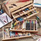 kingart wood 6-drawer artist supply storage box, 15-3/4” shown in use