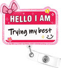 Aoryalps Trying My Best Retractable Badge Reel Holder Retractable by Unknown