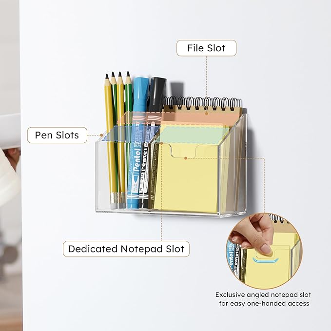 AITEE Magnetic Pen Holder for Refrigerator, Holds Markers, Scissors & Notes - Image 5