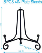 HENABLE 8PCS Premium Black Iron Plate Stands - Image 3