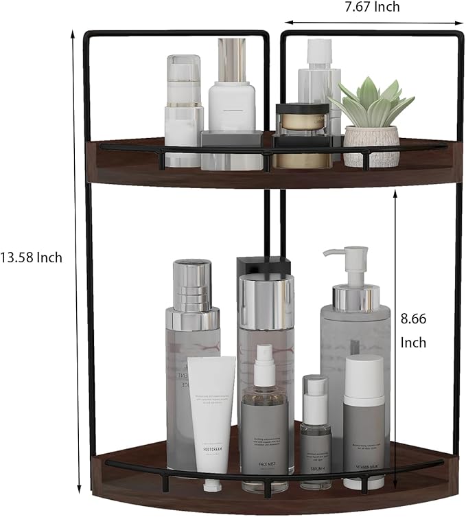 Dorhors 2-Tier Bathroom Counter Organizer, Vanity Counter Corner Shelf - Image 3