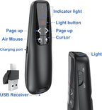 Presentation Clicker PowerPoint Wireless Presenter Remote: Type C Rechargeable - Image 4