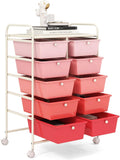 GOFLAME 10-Drawer Rolling Storage Cart, Art Craft Storage Organizer on Wheels