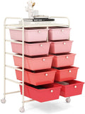 GOFLAME 10-Drawer Rolling Storage Cart, Art Craft Storage Organizer on Wheels by GOFLAME