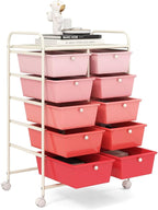 GOFLAME 10-Drawer Rolling Storage Cart, Art Craft Storage Organizer on Wheels by GOFLAME