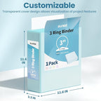 SUNEE 3 Ring Binder 3 Inch 1 Pack, Pastel Blue - Image 7