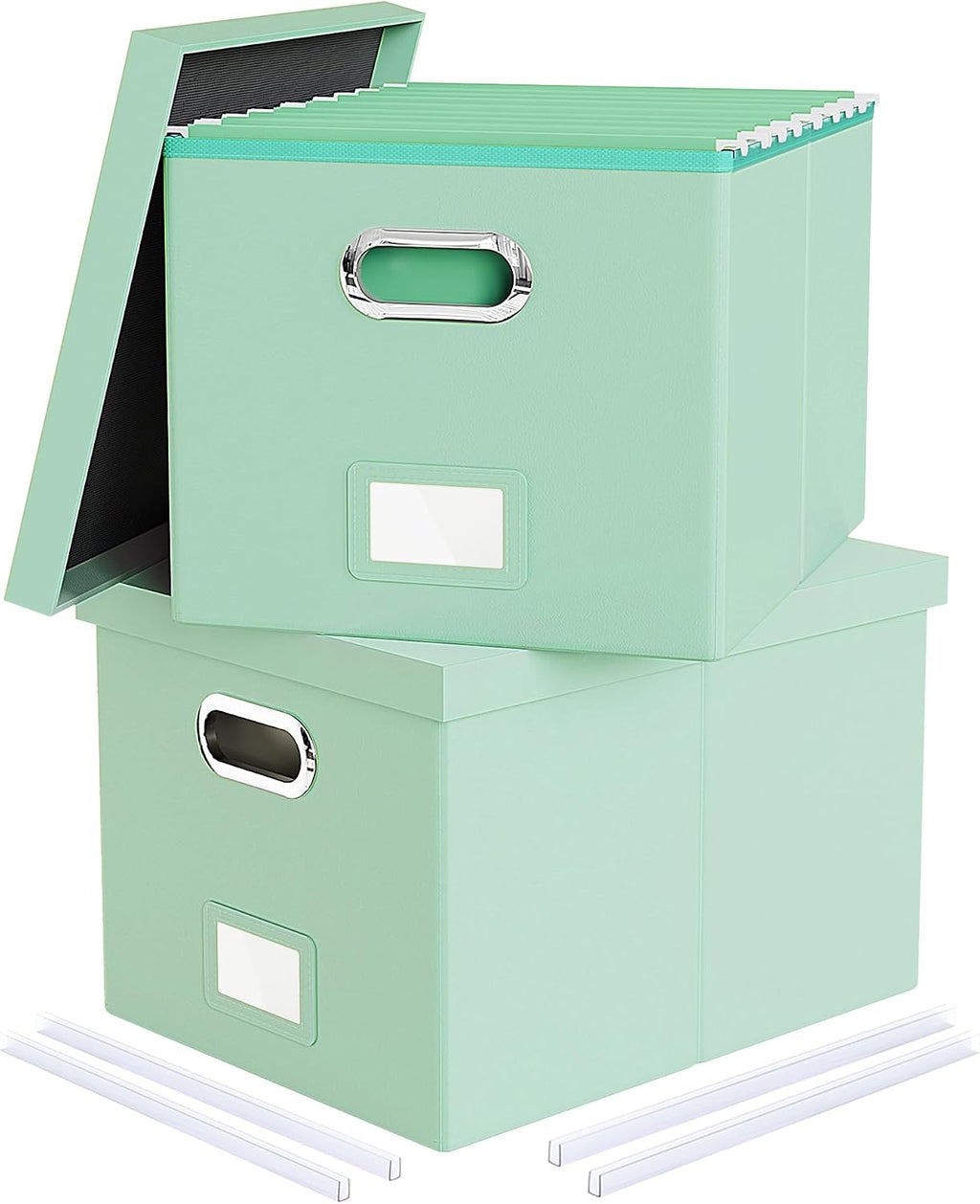 Oterri 2 Pack File Storage Organizer Box, Portable File Box