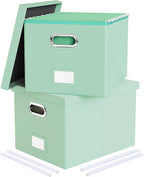 Oterri 2 Pack File Storage Organizer Box, Portable File Box