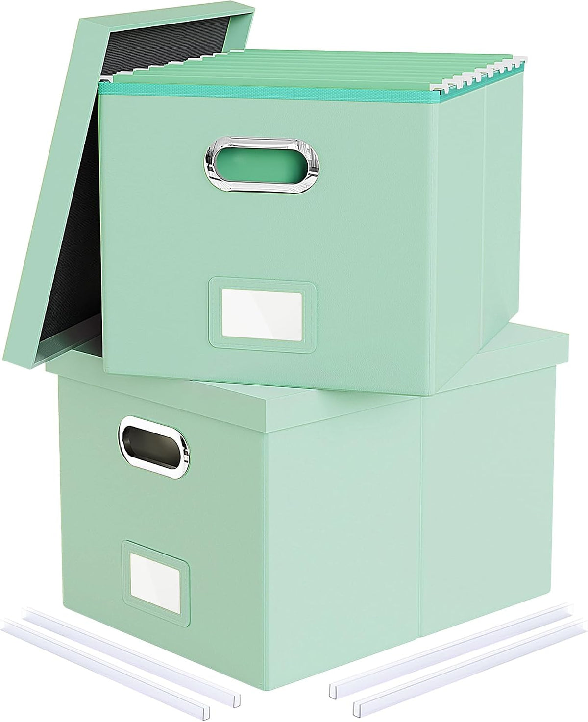 Oterri 2 Pack File Storage Organizer Box, Portable File Box