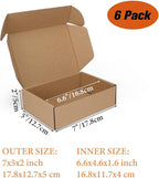 PHAREGE 7x5x2 inch Shipping Boxes 6 Pack Brown, Tab Lock Tuck Top Mailer Boxes - Image 2