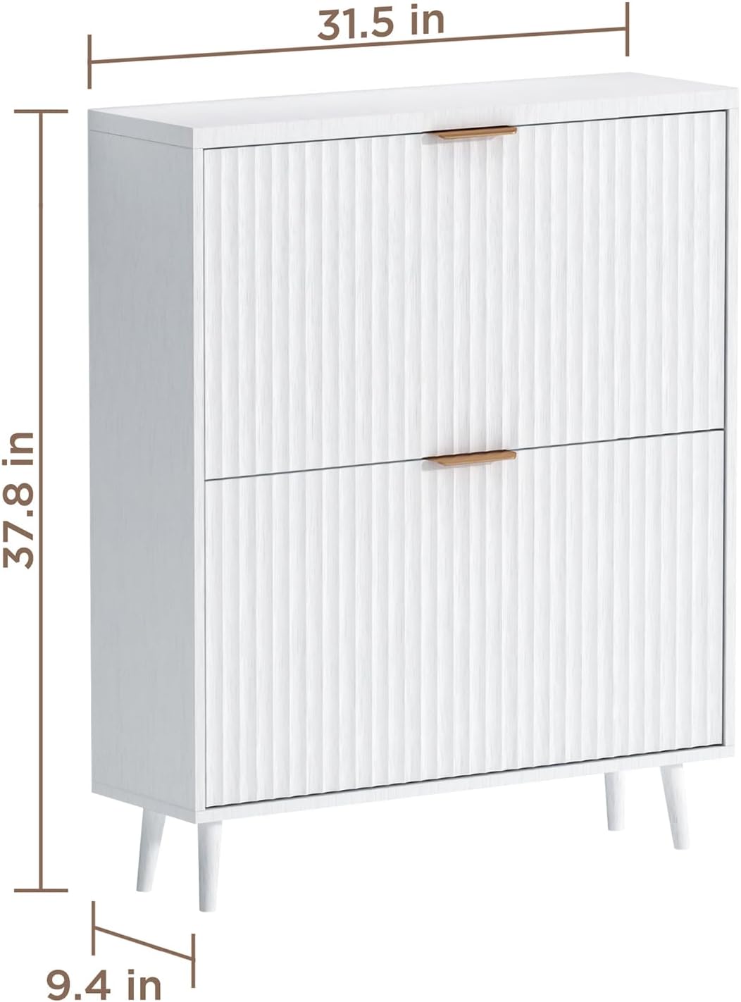 Shoe Cabinet Storage,Modern Freestanding Organizer with 2 Flip Drawers,Narrow...
