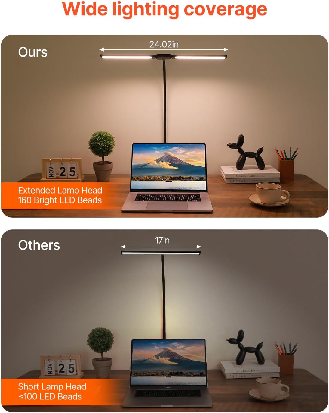 VEVOR LED Desk Lamp with Clamp, Double Head Architect Desk Lamp for Home Offi...