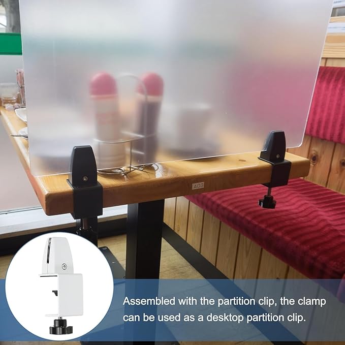 Jhanw Desk Divider Clamp For 1/8" To 0.51" Panel, Adjustable Desk Partition - Image 7