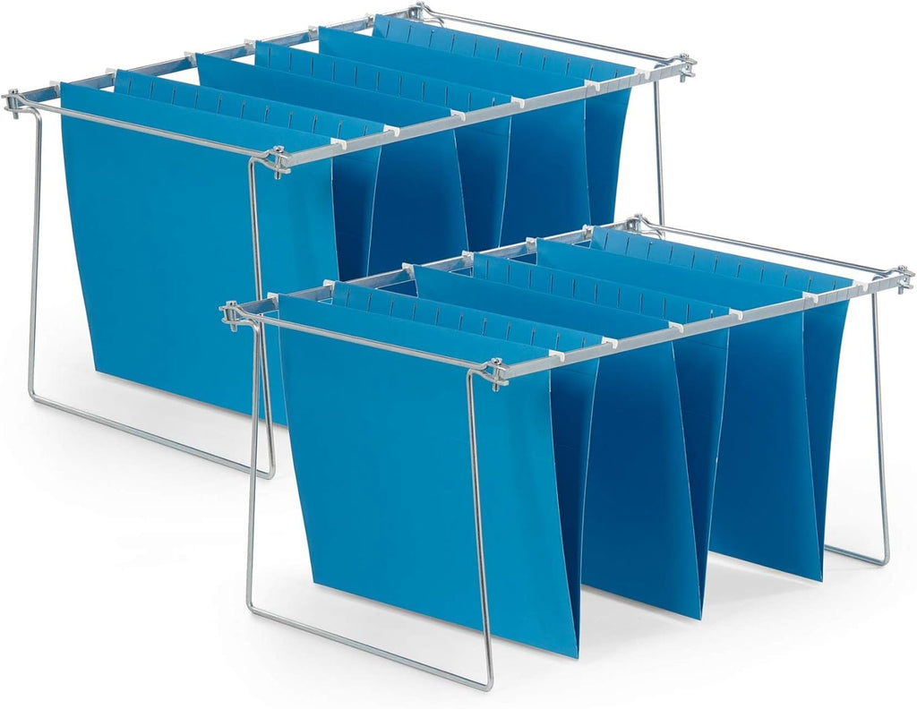Blue Summit Supplies Hanging File Bars, Letter Size, Steel, Set of 2 | 13 x 17.5 in steel file cabinet rails and hanging file folder frame, trim to fit, for filing cabinets and desks
