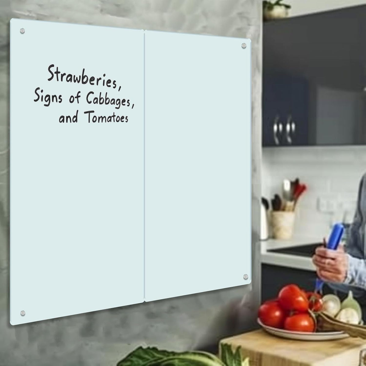 Glass Whiteboard - Glass Dry Erase Board 48" x 96" Magnetic White B...