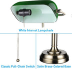 torchstar green glass bankers desk lamp with pull, close-up detail