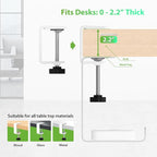 KEEGH 16'' Under Desk Cable Management Tray, Drill Free Clamp/Screws Mount - Image 7