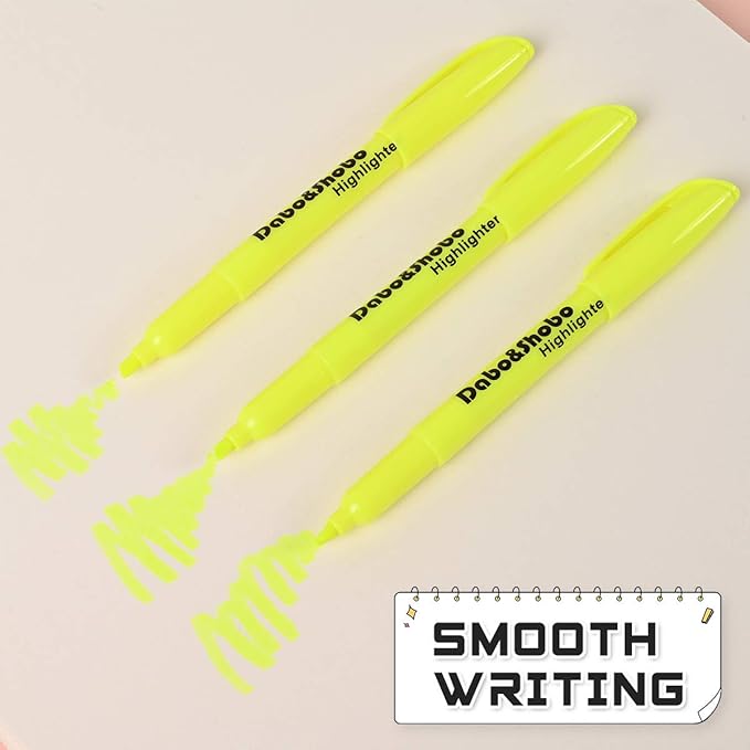 Dabo&Shobo Yellow highlighter, 60 Pack -bright color, chisel tip, - Image 2