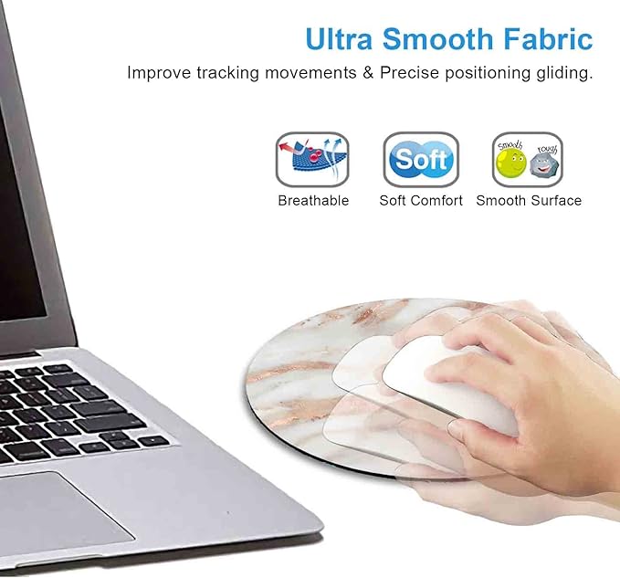 IMAYONDIA Round Mouse Pad, Non-Slip Rubber Base Mousepad - Image 4